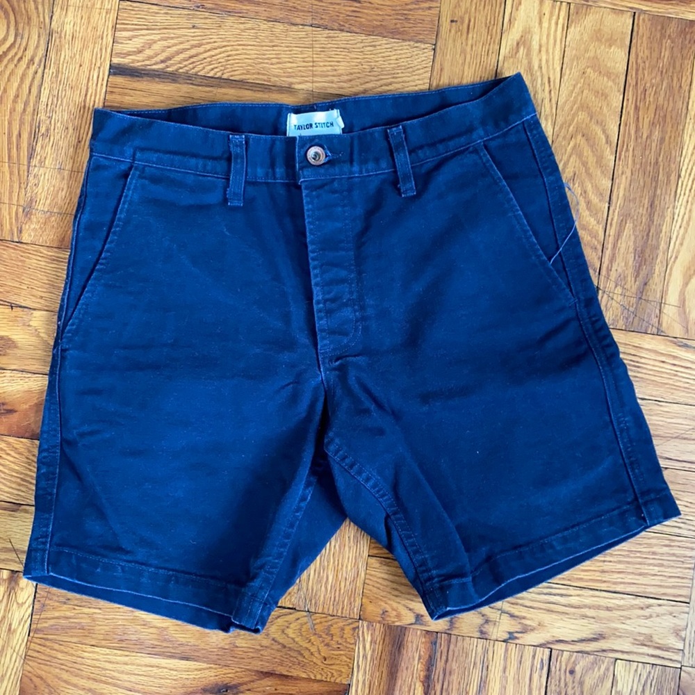 taylor stitch mens indigo heavy twill shorts (w30)